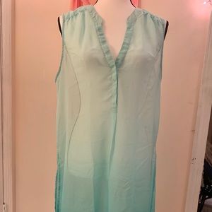 Ombré mint green sheer tunic